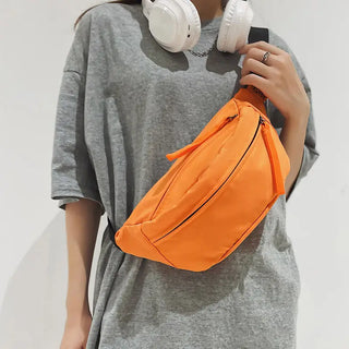 Grand sac banane orange à bandoulière tendance - sac-banane-boutique
