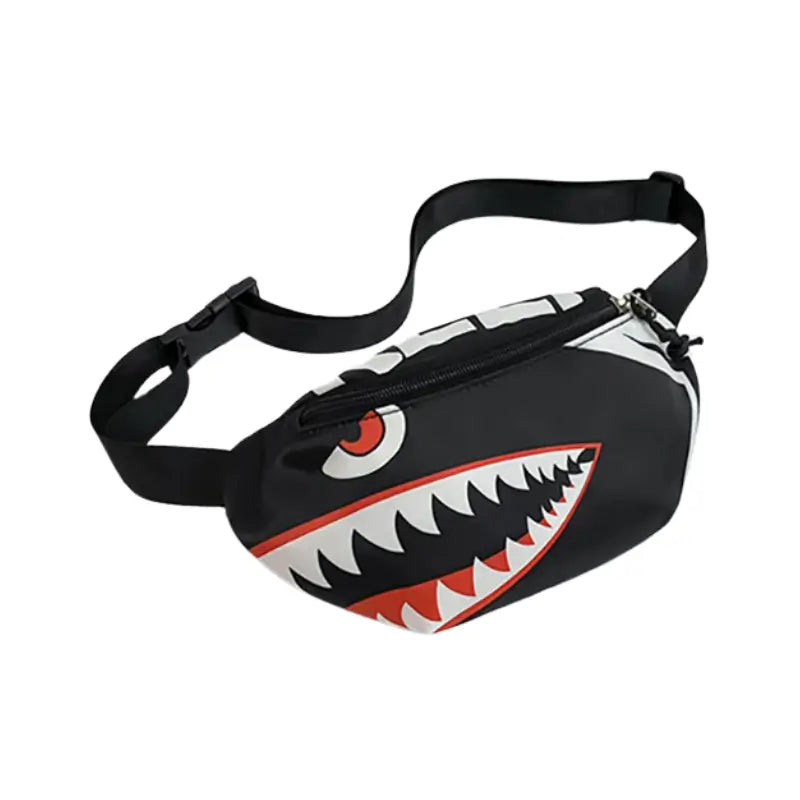 Sac Banane Noir dessin de Requin pour Enfant Garçon