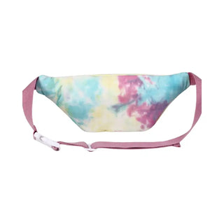 Sac banane en toile rose et bleue pour femme - Sac Banane Boutique