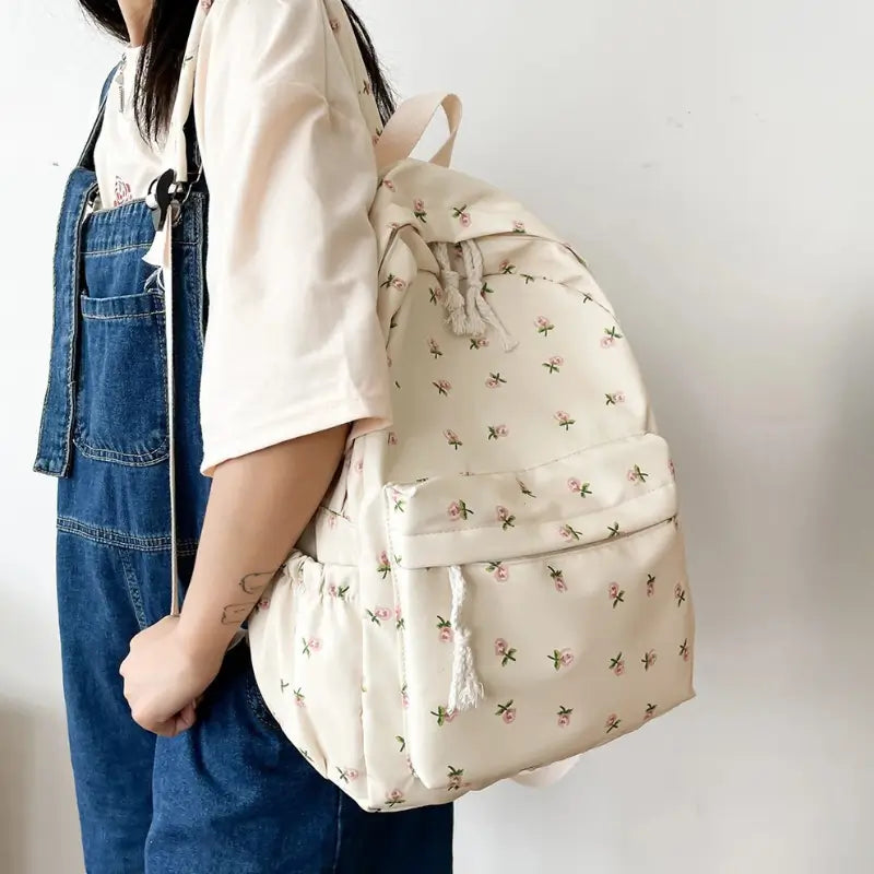 Sac à dos blanc pour les cours et pour l'université pour femme