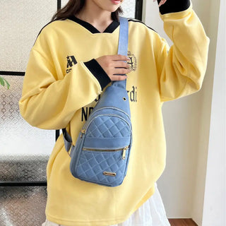 Sacoche poitrine bleue à bandoulière pour femme