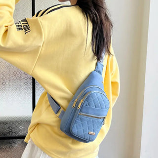 Sacoche poitrine bleue à bandoulière pour femme