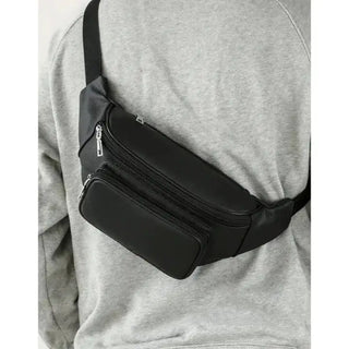 Sacoche tendance pour homme en cuir véritable noir